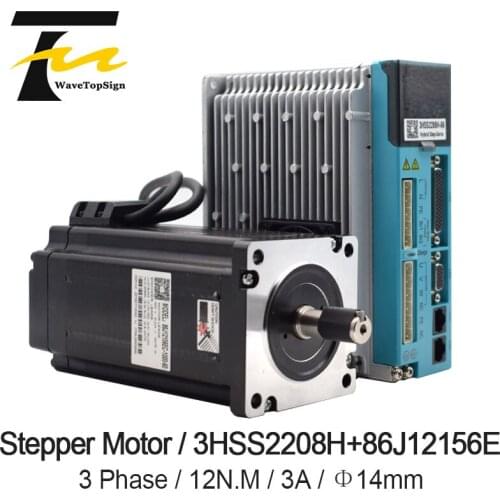 JMC NEMA34 86 Series Engraver Closed Loop Stepper Motor 86J12156EC-1000 Voltage 75V Torque 8.5N.M +Servo Driver 3HSS2208H