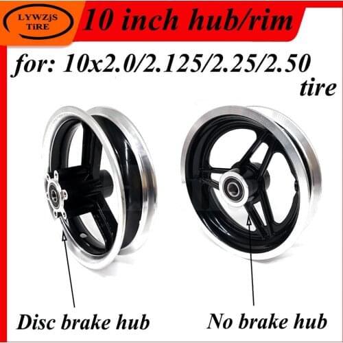 10 Inch Wheel Hub Electric Scooter Aluminum Alloy Disc Brake Wheel Rim for 10x2 10x2.125 10x2.25 10x2.50 Tire Rims
