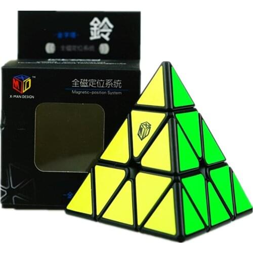 Qiyi Pyramid Bell Magic Cube X-Man Design 3x3 Cube 3x3x3 Magnetic Position System Magic Cube Professional Puzzle Toy Children