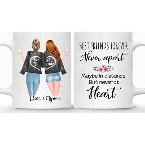 Best Friends Mugs Personalized 2 Girls Colorful Coffee Mug Custom Made Cups Ceramica Creativas RR2049