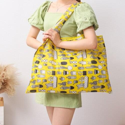 Unicorn Flamingo Reusable Folding Shopping Bags Grocery with Pouch Large Size Eco Portable Shoulder Handbag Polyester Travel