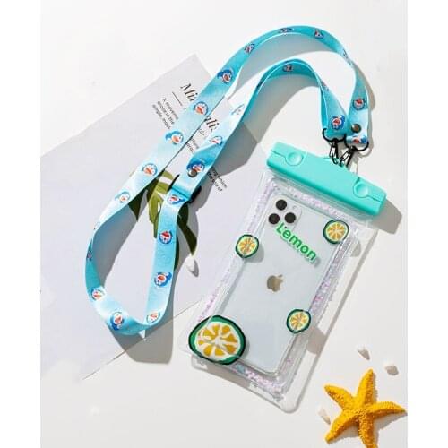 Cartoon Waterproof Bag for IPhone With Adjustable Lanyard Water Proof Pouch With Airbag for Samsung Underwater Sealed Case