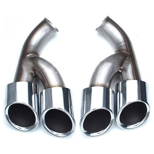 One Pair Car Styling Exhaust Pipe Tailpipe For 2015-2017 Porsche Cayenne Stainless Steel Black/Silver Muffler Tip Nozzles