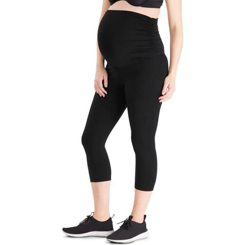 Maternity Solid Pants Modal Short Capris Pregnant Adjustable Thin 7 Pants For Mother High Waist Leggings Belly Fitness Trousers