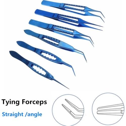 Ophthalmic tweezers 85mm-115mm tying platform tying Forceps Flat handle pet surgical instruments