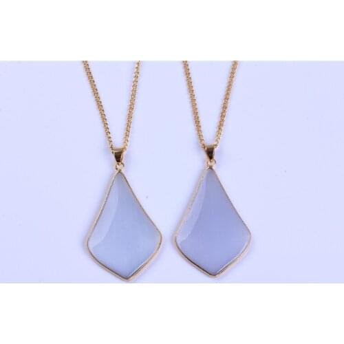 Necklace Pendants Water Drop Shape Mix Stuff New Arrive Fashion Women Necklace and 24K Gold Color Link Necklace Stone Pendants
