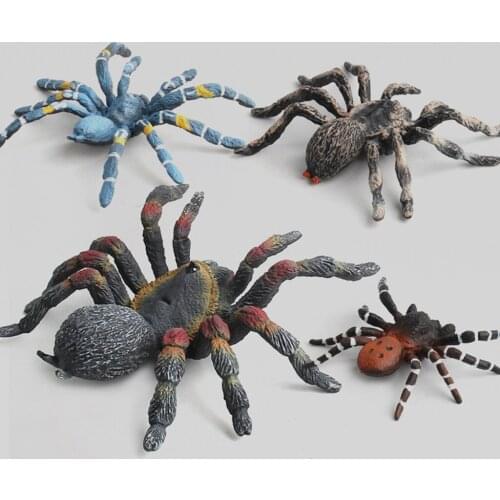4Pcs Plastic Realistic Spider Model Action Figure Toy for Kids Toddlers, Home Decor, Collection