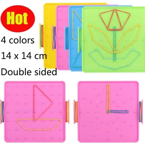 14cm Plastic Nail Plate Primary Mathematics Nailboard Tool Geometry Children Educational Toy Teaching Instrument Puzzle Game Toy
