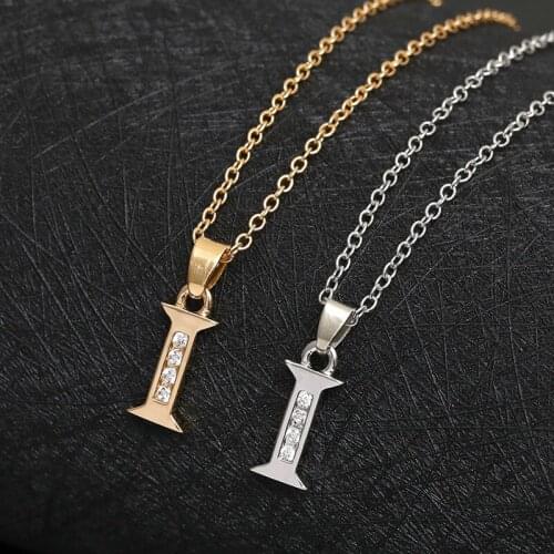Gift 1 English letter I fashion lucky Monogram necklace 26 alphabet Initial sign mother friend family name gift necklace jewelry