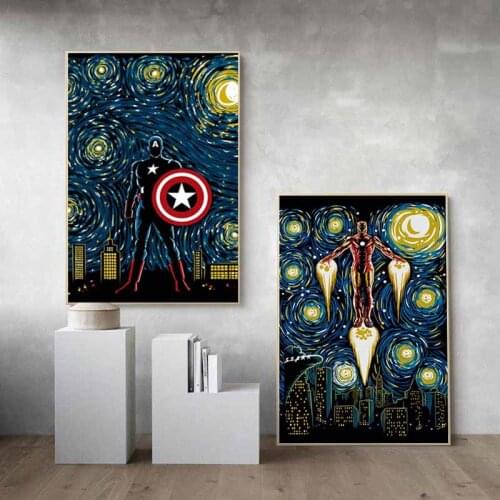Marvel Avengers Super Hero Canvas Posters and Prints Iron Man Captain America Painting Wall Art Pictures Kids Room Decor Cuadros