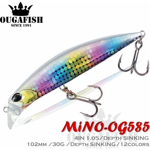 Sinking Mino Fishing Lure Whopper Bait Weights 30g/10.2cm Trolling Bass Fake Bait Tackle Bait Jerkbait Pesca Saltwater Lures