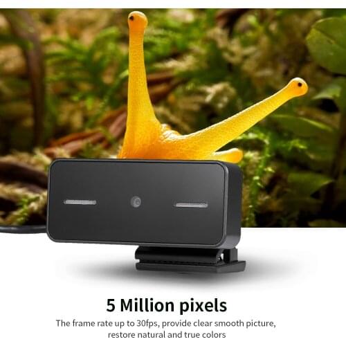 USB Camera Fixed Focus Webcam 2 Million Pixels High Definition Built-in Microphone Drive-free Web Camera for PC Laptop Black