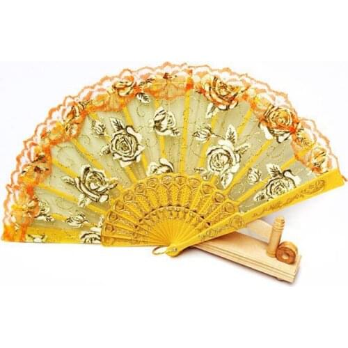 Chinese Style Fanchanging Cloth Fan High Quality Bronzing Folding Fan Dance Photography Wedding Fan 2021 Best Selling Product