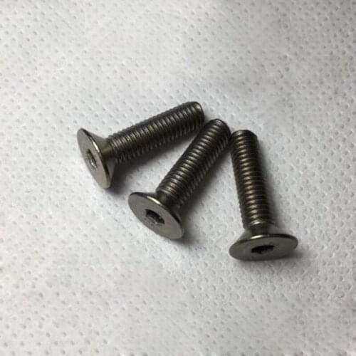 M2.5 Hex socket Screws GR2/TA2 Titanium Allen Flat head Bolts DIN 7991 Countersunk Pure Titanium Screw Length 4mm-16mm 2Pcs