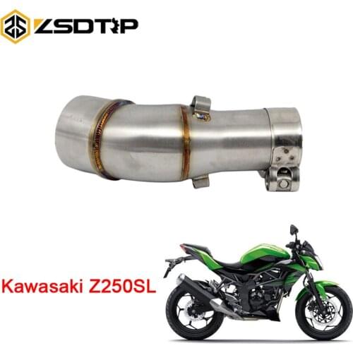 ZSDTRP 38mm Motorcycle Exhaust Middle Pipe With Clamp For Kawasaki NINJIA250SL Z250SL Without Exhaust