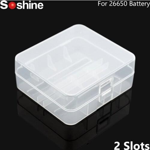 1PC Transparent Practical PVC Battery Storage Box Battery Holder Case Suitable For 2 X 26650 Batteries Keeping Batteries Safe