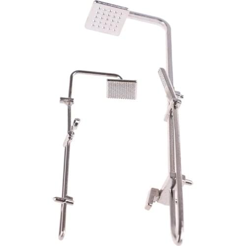 1pc Alloy Bathroom Bath Shower Dollhouse Miniature Mini Bathroom Bath Shower Model Pretend Toy for Doll Houses Accessories