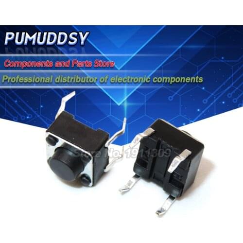100PCS button Touch switch 6*6*5 keys button DIP 4pin 6*6*5mm Light touch switch DIP4 /OFF Touch 6x6x5 High quality