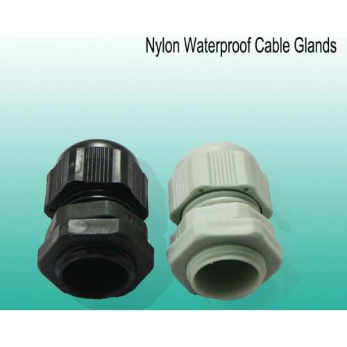 100pcs/lots PG7 white Plastic Nylon Waterproof Cable Glands Joints IP68 cable connector for 3-6.5mm cable