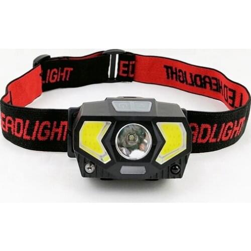 2 in 1 USB Rechargeable Headlamp Sensor COB Bike Light LED Headlight