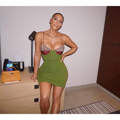 2020 Women Dress Fashion Sexy Bodycon Halter Strapless Knee Length Evening Party Dresses Summer