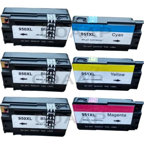 6 x Compatible 950XL 951XL ink Cartridge for HP 950 951 XL Officejet pro 8100 8610 8620 8630 8600 8660 8640 8680 8615 printer