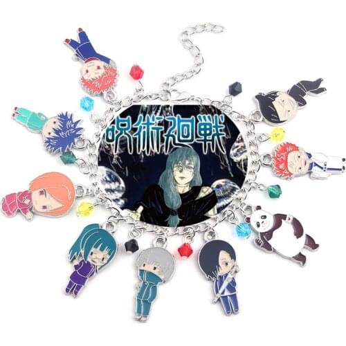 Anime Jujutsu Kaisen Charms Bracelet Gojo Satoru Yuji Itadori Fushiguro Megumi Inumaki Toge Figure Bangle Bracelets Jewelry Gift