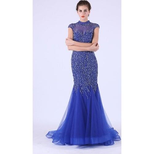 Burgundy Formal Evening Dresses Long Sexy See-through Beading Tulle Floor-Length Prom Party Gowns Plus Size