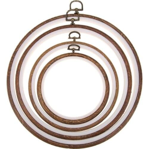 4Size 13-34CM Plastic Frame Embroidery Hoop Ring Circle Round Loop for DIY Needle Craft Cross Stitch Household Sewing Tools
