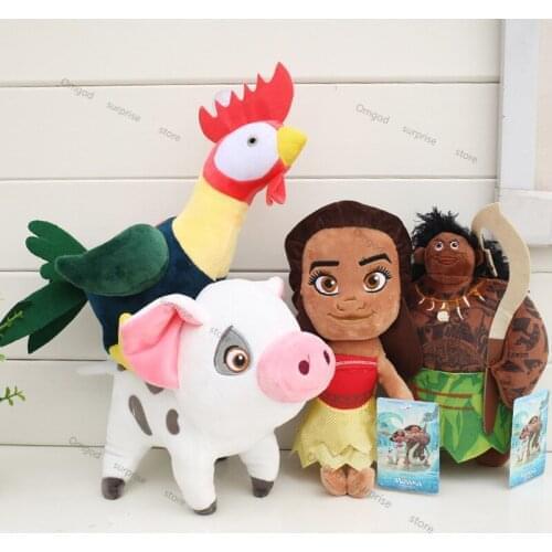 20cm Disney Kawaii Plush Vaiana Waialiki Chicken & Pig Pua Dolls Princess Toys Soft Stuffed Animals Doll Gift for Kids