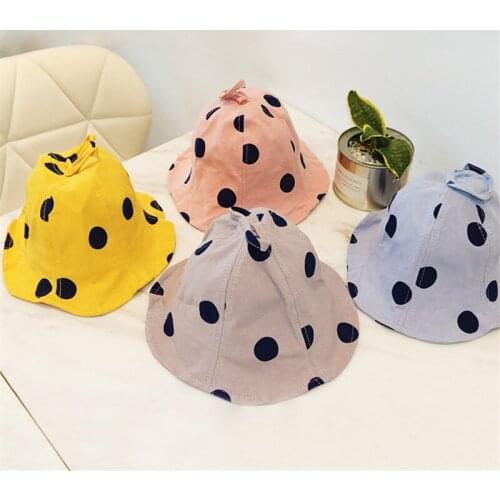 Summer Baby Hat Cute Dot Kids Baby Girl Sun Hat Infant Children Girls Beach Bucket Caps Enfant Outdoor sunhat