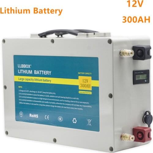12V 300ah lithium battery pack 12V lithium battery pack 300AH with 20A charger for RV,solar energy, LED light, golf cart.,etc