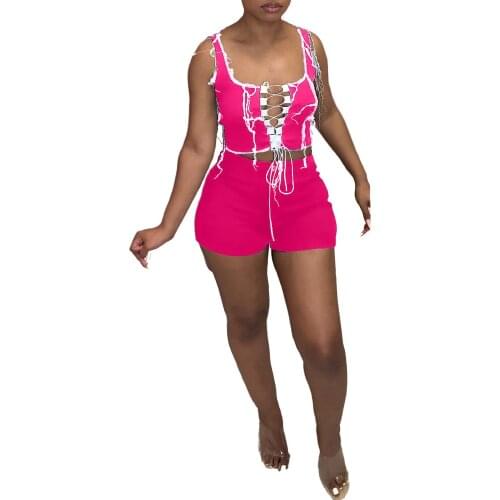 Puck Style Solid Cut Out Hole Tank Crop Tops and Clubwear Biker Shorts 2021 Summer Women Y2K Fitness 2 Two Piece Beach Outfits