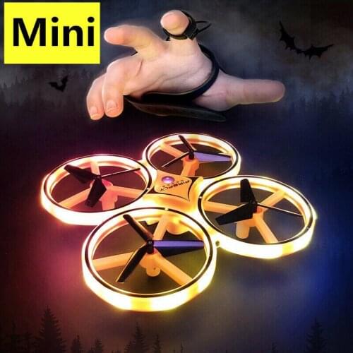 Fun UAV Mini Quadcopter Induction Drone Smart Watch Remote Sensing Gesture Aircraft UFO Somatosensory Noctilucent Interaction