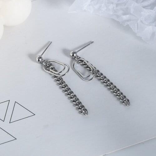 Trendy Jewelry Tassel Earrings Popular Design Silvery Plating Fashion Metal Chain Drop Earrings For Girl Fine Accessories