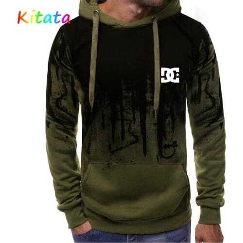 DC Letter Printing 2021 Fall/Winter Mens Casual Hoodie High Quality Cotton Pullover Korean Solid Color Sweatshirt+2