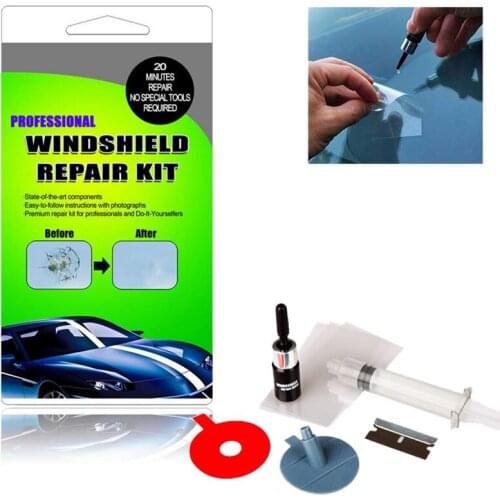 Windshield Repair Kit Cracked Glass Repair Kit To Fix Auto Glass Windshield Crack Chip Scratch