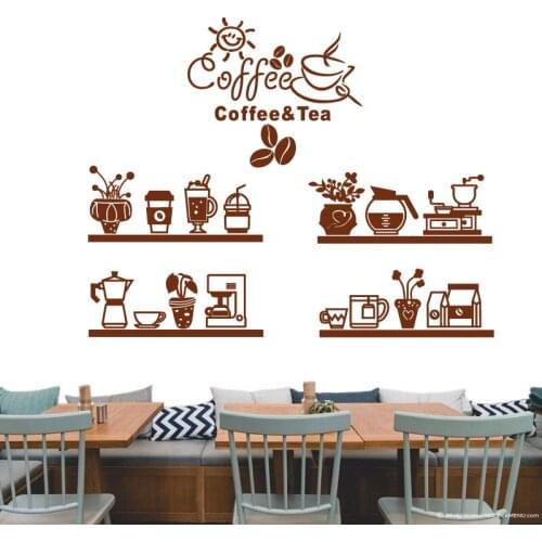 Coffee Shop Sticker Tea Decal Cafe Vinyl Art Wall Decals Decor Mural Decoration Break Coffee Glass Decals CAFE1013