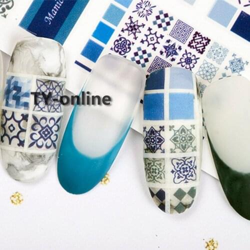 2 sheets self-adhesive 3d nail art decorations sticker and decals beauty manicure material nail supplies tools