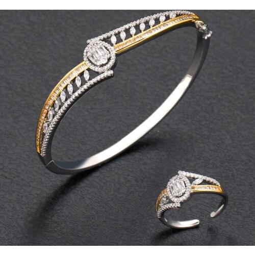 Bride Talk Trendy Popular Women Jewelry Set For Wedding Cubic Zirconia Beautiful Bangle & Ring Sets Super Quality The Best Gift