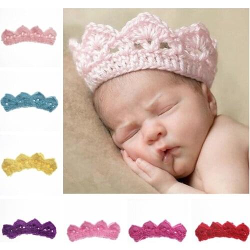 New Children Headband Crown Knitting Crochet Costume Soft Clothes Accessories Newborn Photography Props Cute Kids Hat Caps