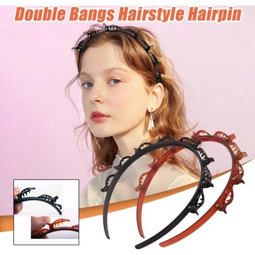 NEW Double Bangs Hairstyle Hairpin Fashion Double Layer Bangs Clip Christmas Headband Hairbands Hairdressing Hair Accessories