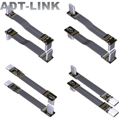 New USB3.1 Adapter TYPE-C To TYPE C Flat Extender Cable 90 Degree Up/Down Angle USB Head 3A 10G/bps Gen2 Full Speed USB3.1 Cable