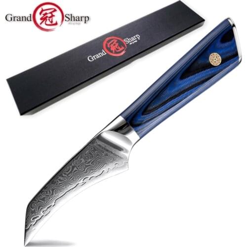 Paring Knife 3.5 Inch Japanese Damascus Stainless Steel Chef Kitchen Knives G10 Handle Professional Peeling Boning Butcher Tool