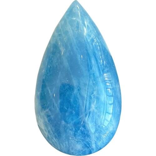 Wholesale Light Sea Blue Natural Stone Pendants Water Drop Pendant Necklace for Men and Women Brave Confident Crystal Jewelry