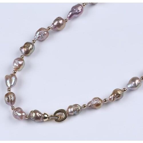 9-11mm Natural Colorful Baroque Pearl Necklace And Bracelet Freshwater Nucleated Pearl For Woman