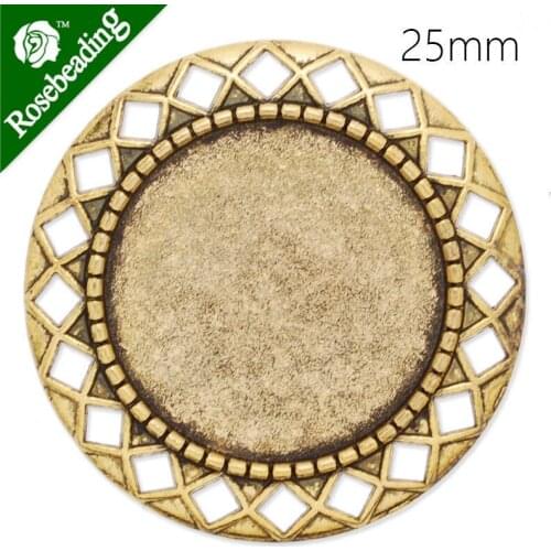 25mm anqitue gold brooch blank,brooch bezel,zinc alloy,lead and nickle free,sold by 10pcs/lot-C4062