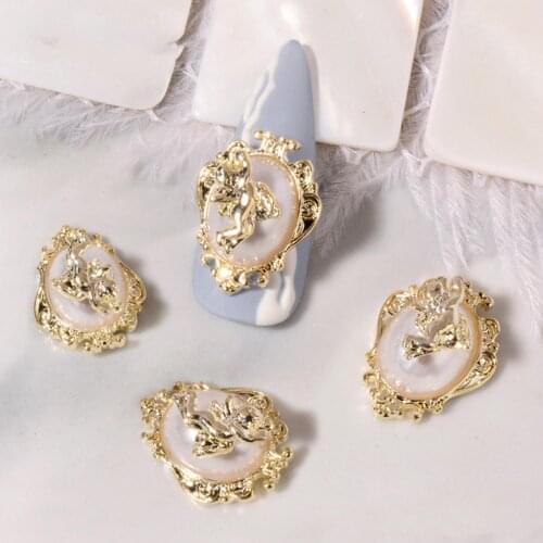 Luxury Nail Art Decor Shiny Rotatable Pearl Angel Bowknot 3D Nail Art Decor Tips Sequins DIY Decals Crystal Jewelry Manicure