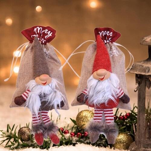 Christmas Decorations Santa Claus Gift Bag For Home Pendants Navidad Christmas Tree Ornaments Craft Decorr Kids Gift