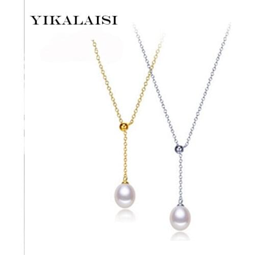 YIKALAISI925 sterling silver Jewelry Pearl Necklace Pearl Jewelry Natural Freshwater Pearl Adjustable Pendant For Women